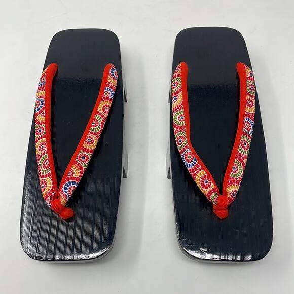 Vintage Japanese yukata/kimono two teeth Geta women’s sandals - Picture 4 of 13